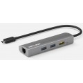 Wavlink USB-C travel mini dock, 4K HDMI2.0 10-BIT & gigabit nettverk