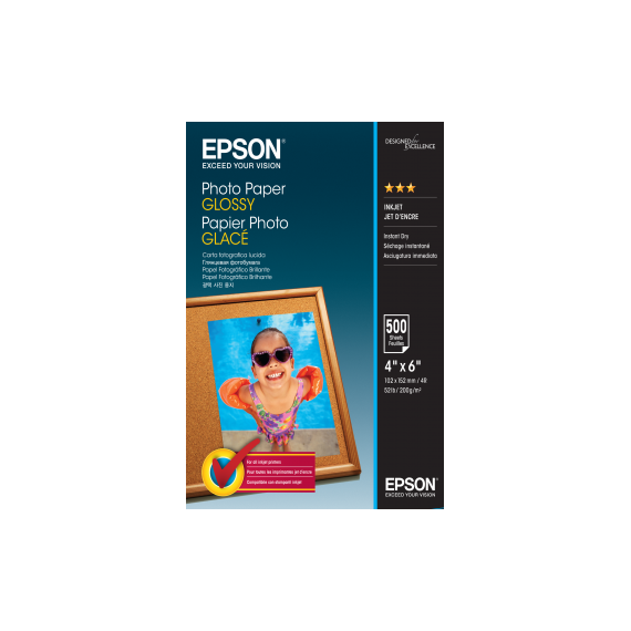 Epson Photo Paper Glossy, 200 gr., 10x15 cm, 500 ark
