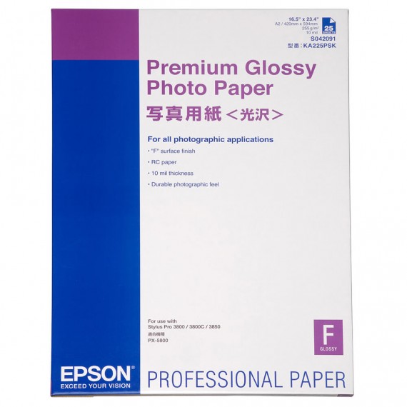 Epson Premium Glossy Photo Paper A2 255g 25 ark
