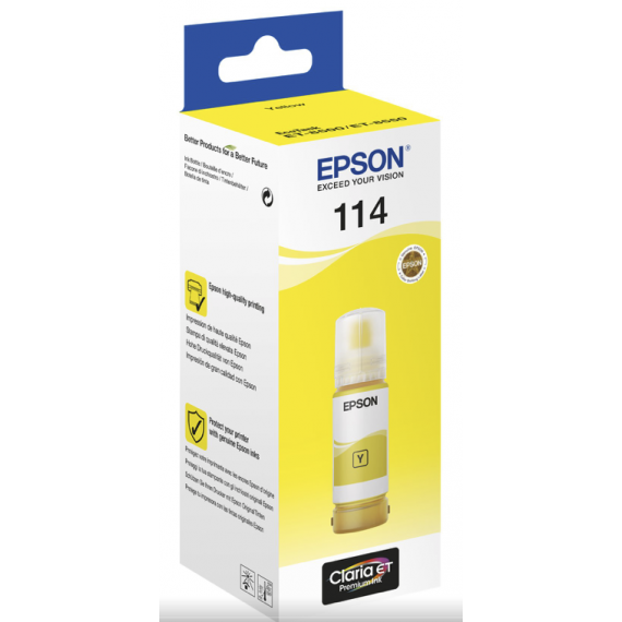 Epson EcoTank 114, Yellow, 70 ml flaske, for ET-8550
